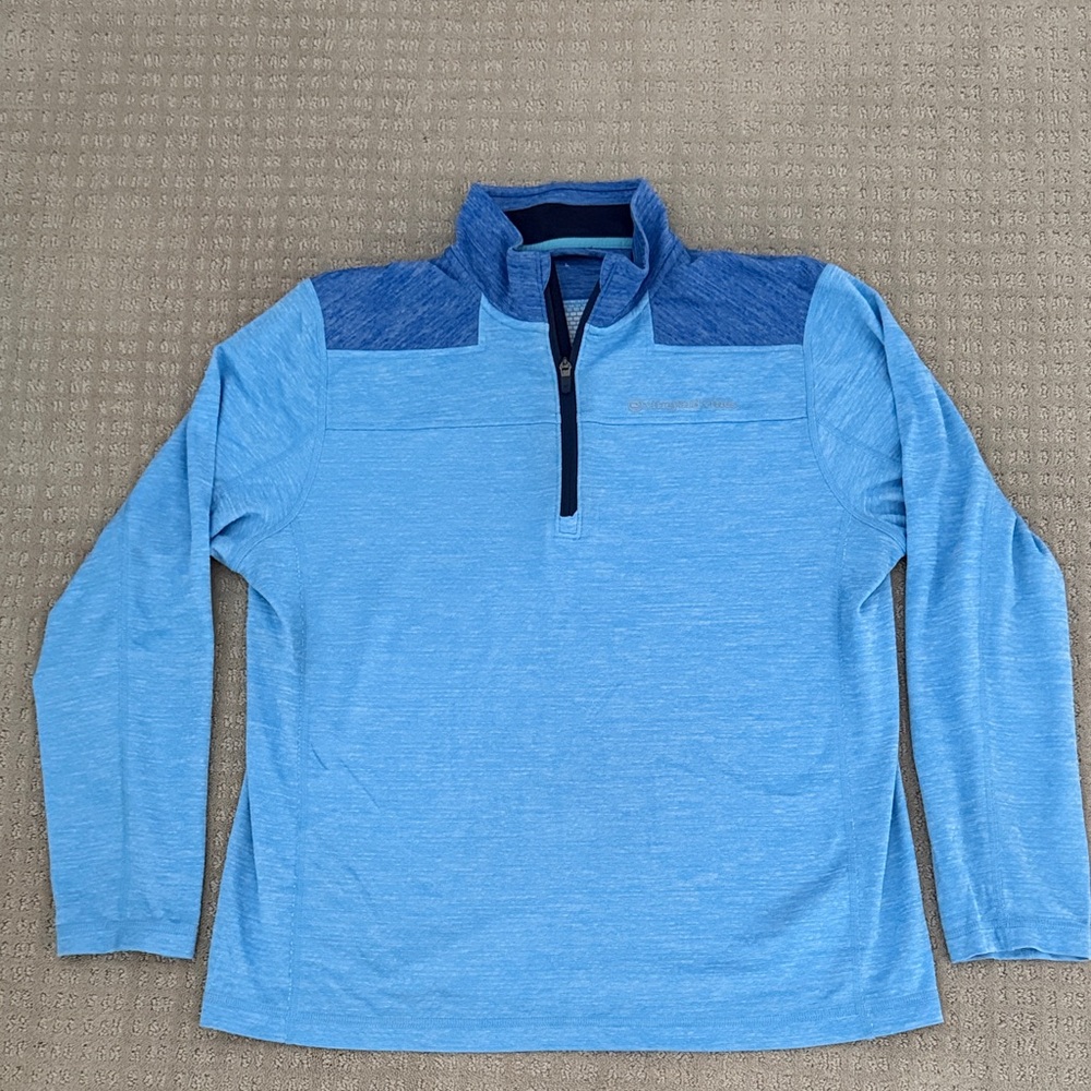 Vineyard Vines Men's Light Blue Quarter-Zip Jacket THE SHEP SHIRT